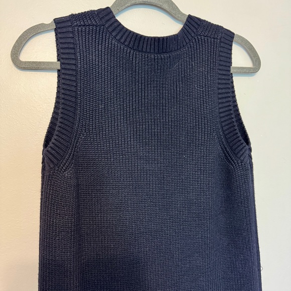 ZARA Long Knit Sleeveless Navy Midi Length Dress - Picture 7 of 12